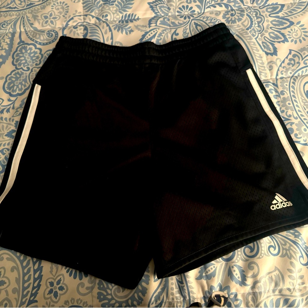 Adidas soccer shorts, youth medium